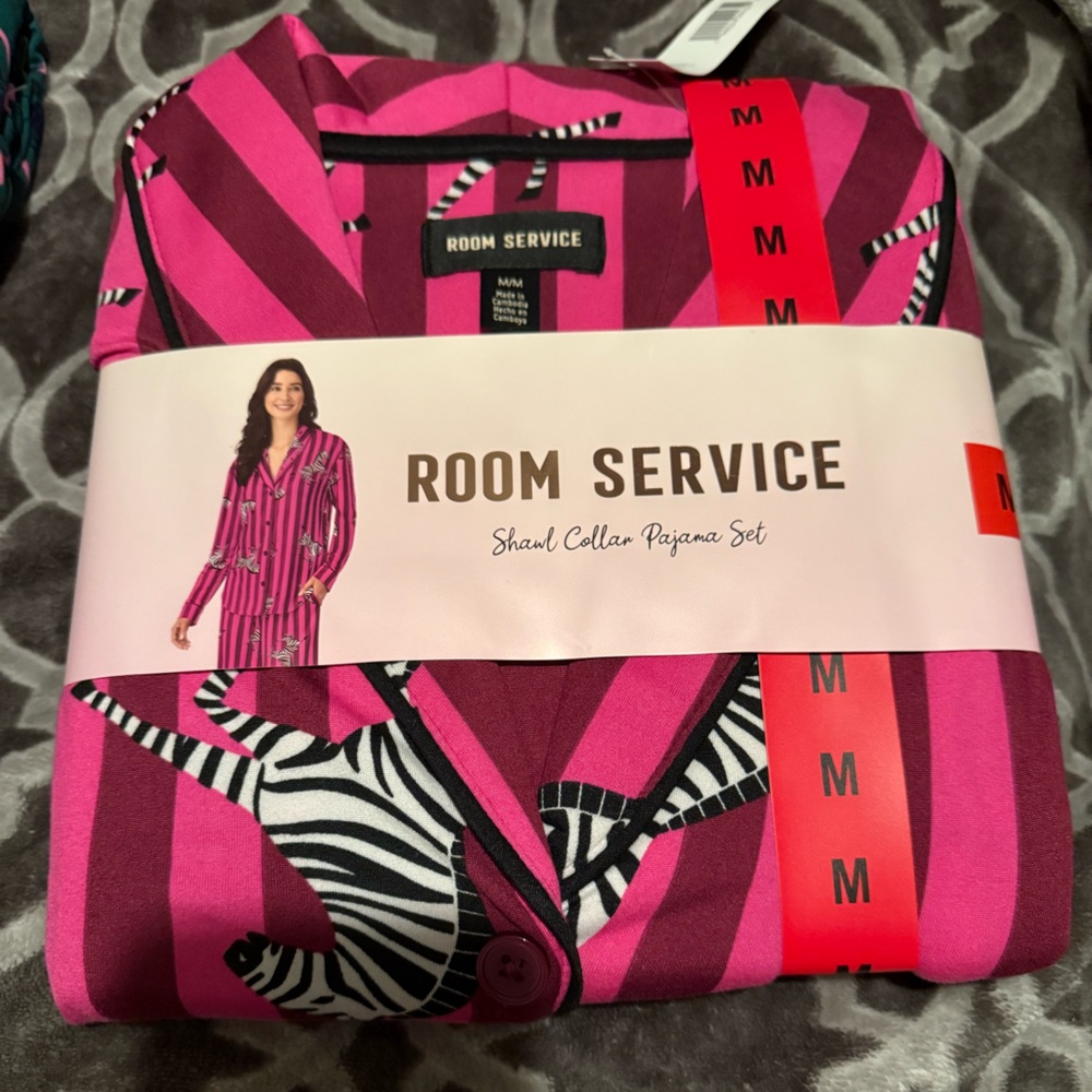 Pink and Black Zebra Print Pajama Set